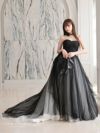 vanityME.couture. バニティミークチュール ビッグローズモチーフ チュールスカート ローズコサージュチョーカー付き プリンセス 姫 ロングドレス バースデードレス ブラック vctr-t-25012