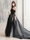 vanityME.couture. バニティミークチュール ビッグローズモチーフ チュールスカート ローズコサージュチョーカー付き プリンセス 姫 ロングドレス バースデードレス ブラック vctr-t-25012