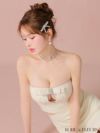 ROBE de FLEURS ローブドフルール ビジューリボンセットアップタイトミニキャバドレス fm3456