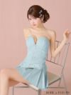 ROBE de FLEURS ローブドフルール ラメツイルベルトプリーツミニキャバドレス fm4104