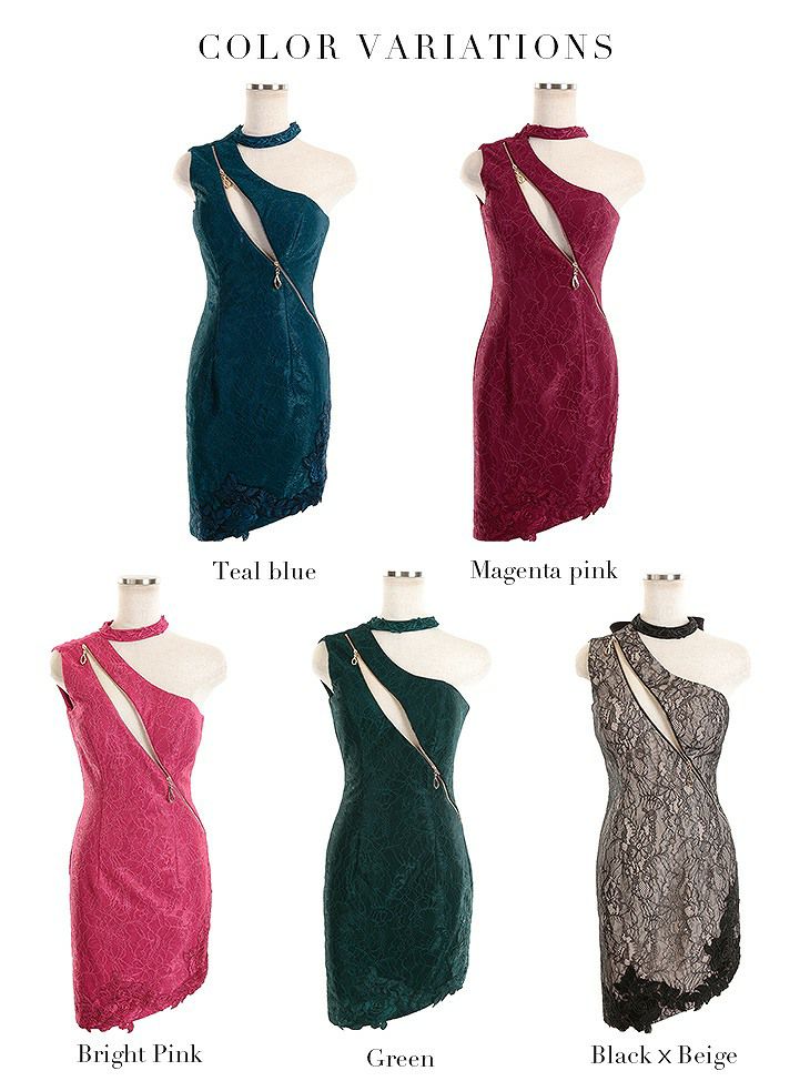 【ROBE de FLEURS SALE】 Glossy ローブドフルール グロッシー ジッパー×ストレッチタイトミニキャバドレス gl2003-s25