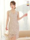 【ROBE de FLEURS SALE】DEA. ディア バイ ローブドフルール ケミカルレースノースリーブタイトドレス de2612-s25