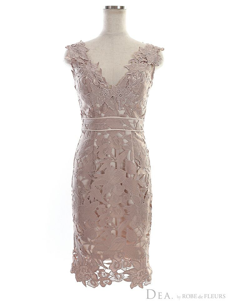 【ROBE de FLEURS SALE】DEA. ディア バイ ローブドフルール ケミカルレースノースリーブタイトドレス de2612-s25