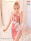 【ROBE de FLEURS SALE】 ROBE de FLEURS ローブドフルールシフォンリボンｘアシンメトリージッパーキャバドレス fm2605-s25