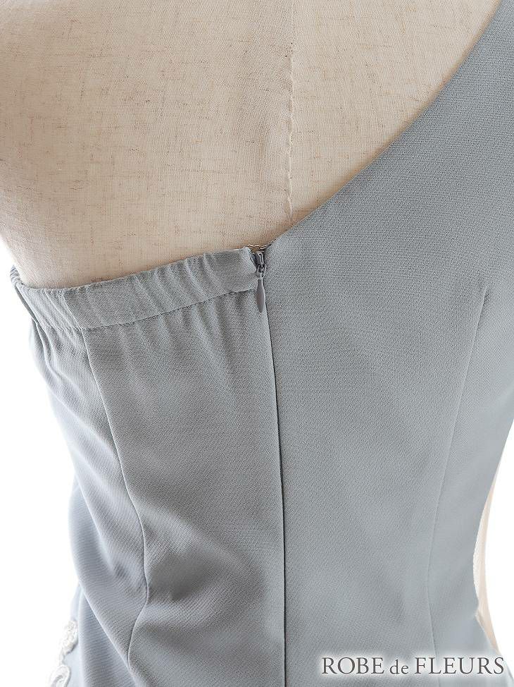 【ROBE de FLEURS SALE】 ROBE de FLEURS ローブドフルールシフォンリボンｘアシンメトリージッパーキャバドレス fm2605-s25