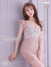 【ROBE de FLEURS SALE】 ROBE de FLEURS ローブドフルール スカラップレース×パールビジュータイトミニキャバドレス fm2393-s25