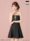 ROBE de FLEURS ローブドフルール センターリボンシアーチュールフレアミニキャバドレス fm3798-c