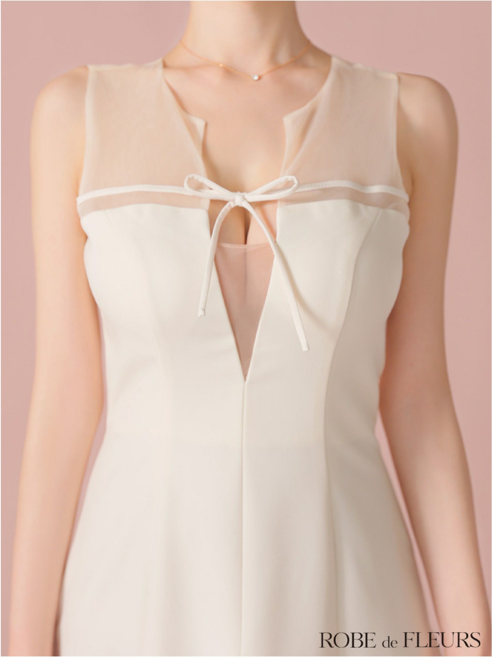 ROBE de FLEURS ローブドフルール センターリボンシアーチュールフレアミニキャバドレス fm3798-c