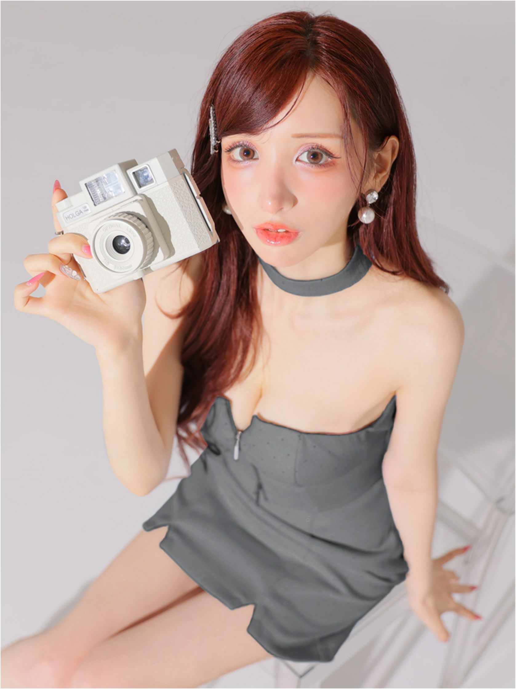 Glossy ローブドフルールグロッシー ストーンツイードセンタージップセットアップミニキャバドレス gl3397-c