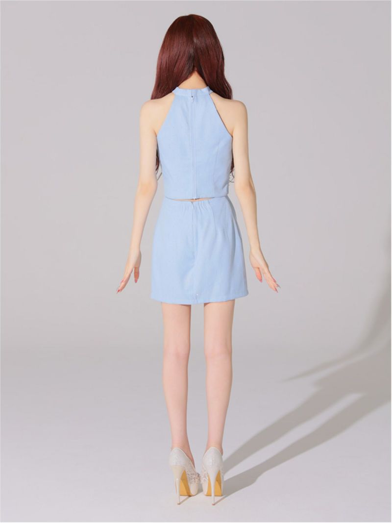 Glossy ローブドフルールグロッシー ストーンツイードセンタージップセットアップミニキャバドレス gl3397-c