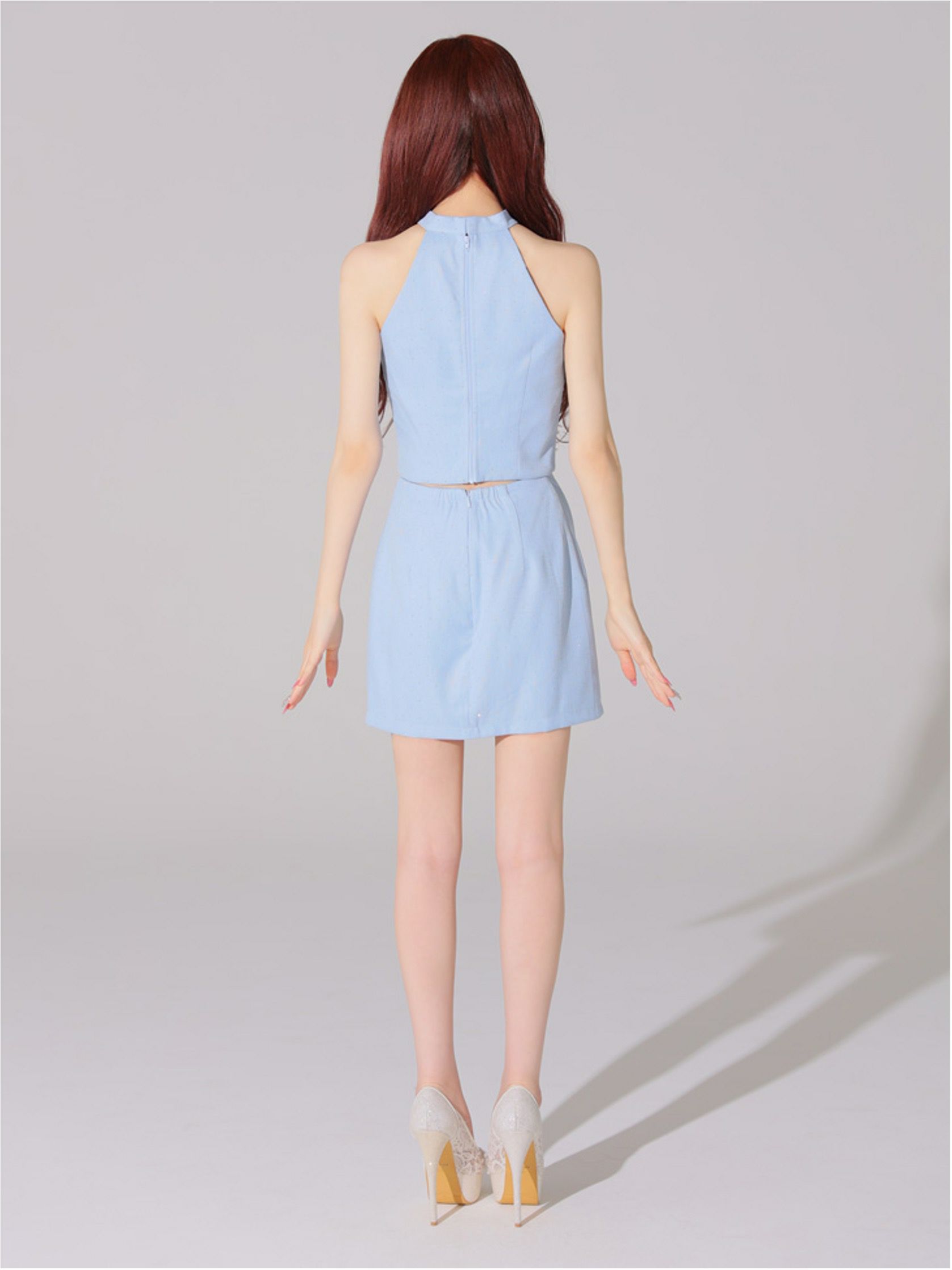 Glossy ローブドフルールグロッシー ストーンツイードセンタージップセットアップミニキャバドレス gl3397-c