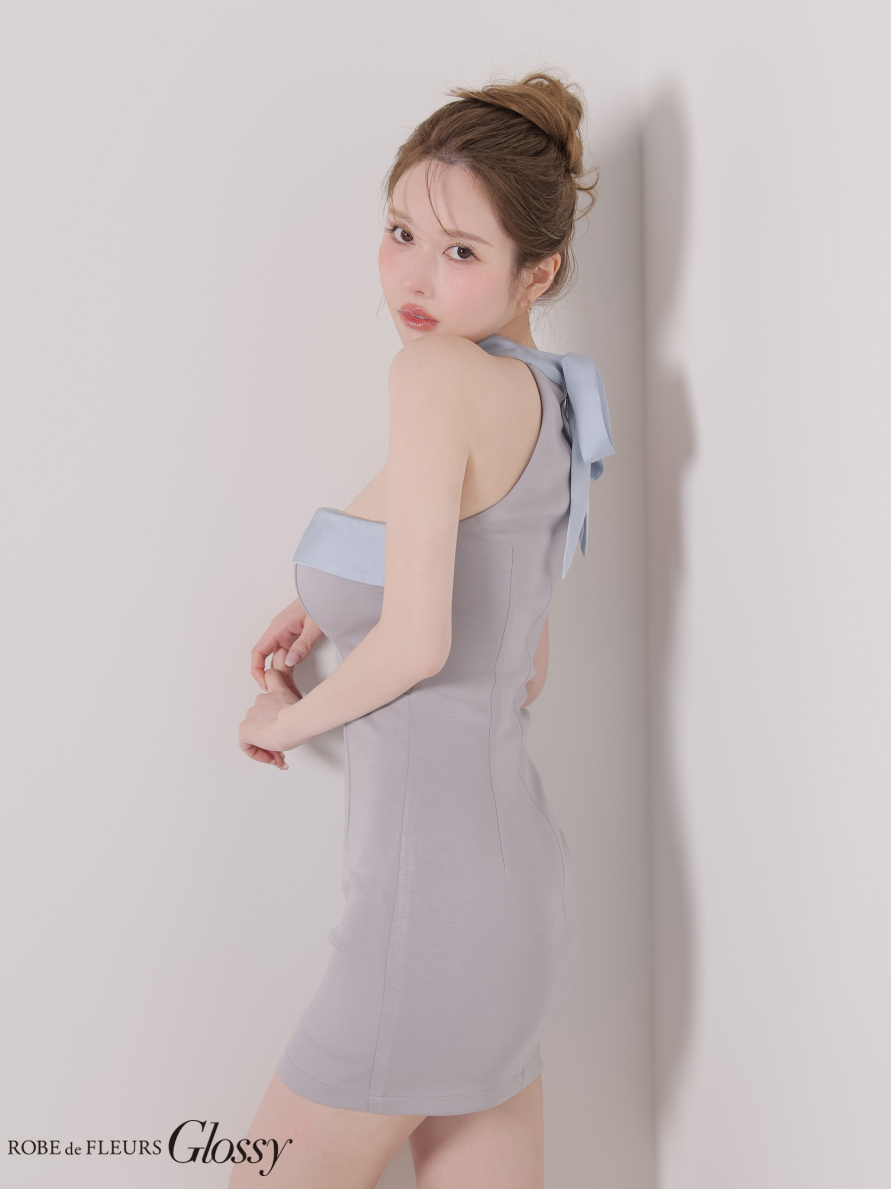 Glossy ローブドフルールグロッシー 2way チョーカー風バストジップタイトミニキャバドレス gl4108-c