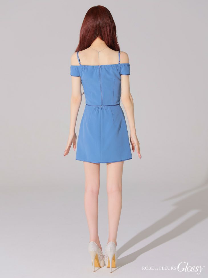 Glossy ローブドフルールグロッシー バストカットセットアップオフショルキャミミニキャバドレス gl4106-c