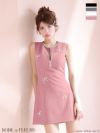 ROBE de FLEURS ローブドフルール リボンビジューノースリーブミニキャバドレス fm3454