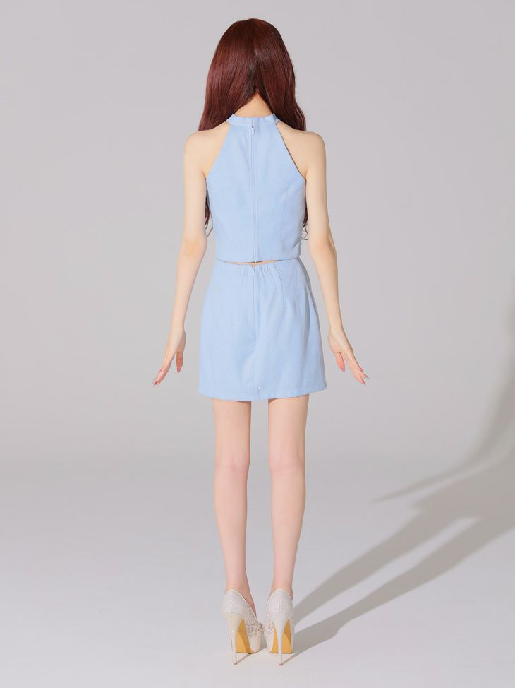 Glossy ローブドフルールグロッシー ストーンツイードセンタージップセットアップミニキャバドレス gl3397