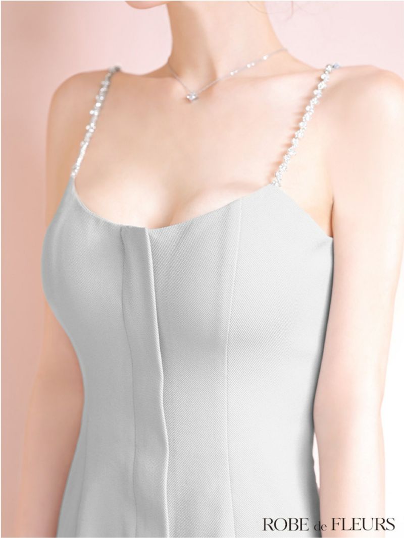 ROBE de FLEURS ローブドフルール シンプルフロントジップキャミミニキャバドレス fm3793-c