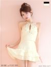ROBE de FLEURS ローブドフルール ホルターネックビジューフレアセットアップミニキャバドレス fm3799-c