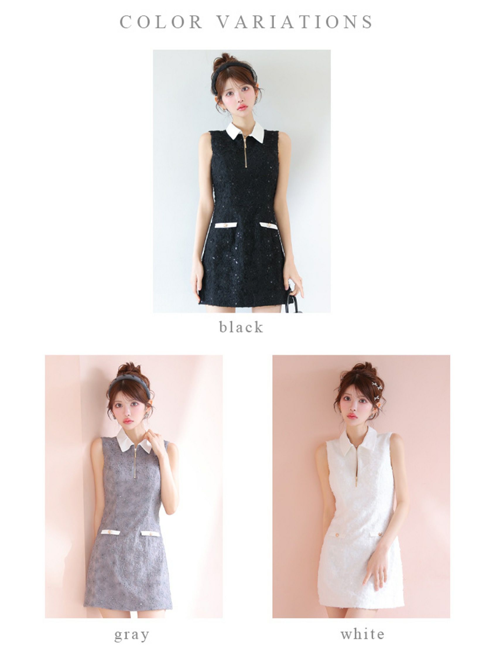 ROBE de FLEURS ローブドフルール 襟つきフラワーレースサテンミニキャバドレス fm4303-c