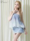AngelR エンジェルアール デニム風グラデーションホルターネックシャンブレーダンガリービジューセパレートマイクロミニドレス ar25323-ks