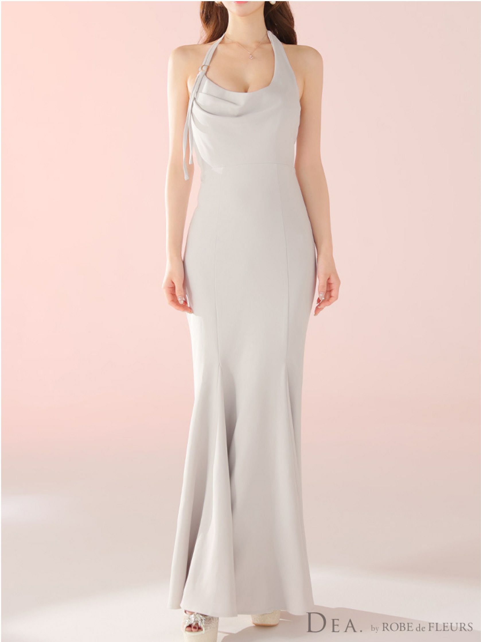 DEA. ディア バイ ローブドフルール シンプルドレープホルターマーメイドロングキャバドレス de3373-c
