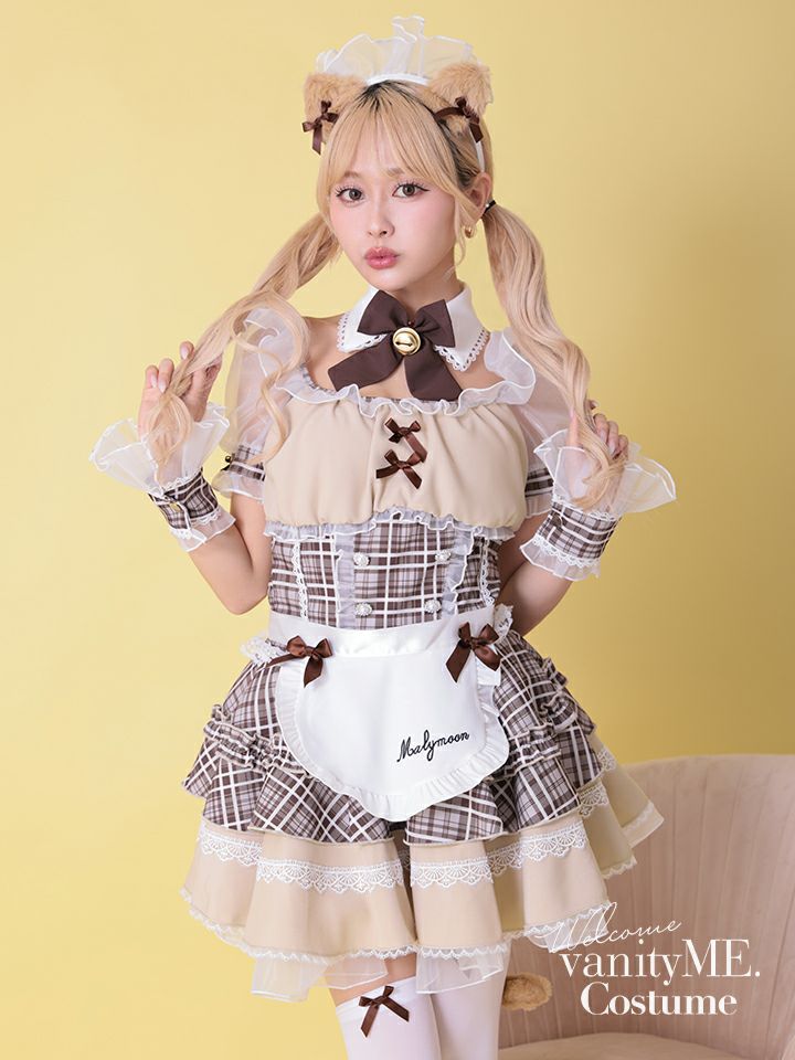 【9点セット】Malymoon マリームーン ロイヤルチェックキティメイド [ブラウン] ml10225