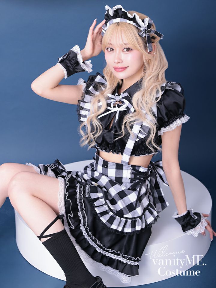 【10点セット】Malymoon マリームーン ギンガムドールメイド [ブラック] ml10217-2