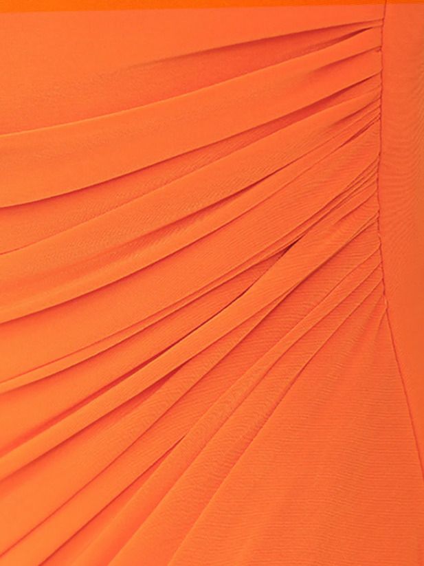 Veautt ヴュート サークルチェーンワンショルダーバストカットウエストギャザータイトミディアムドレス vt022511