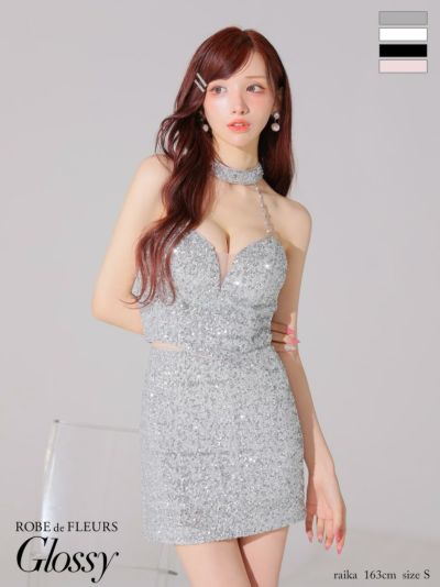 ROBE de FLEURS ローブドフルール リボンデザインホルター