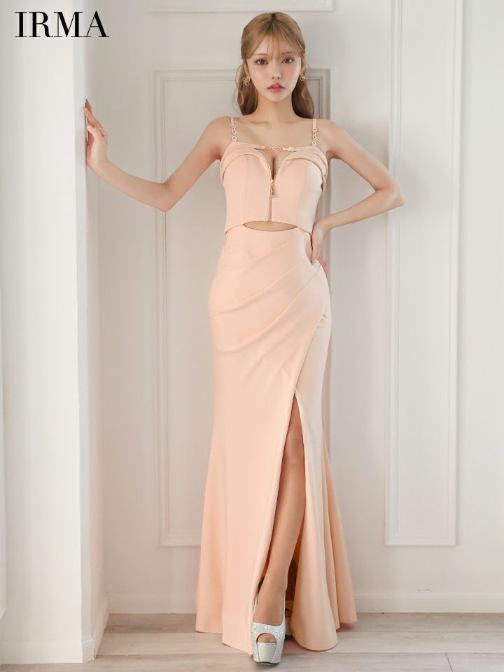 IRMA イルマ ワンカラー/デコルテチェーン/ウエストカット/フロント