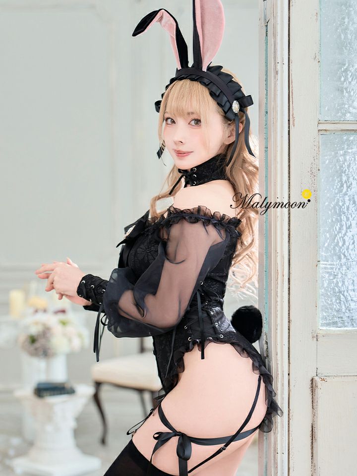 【5点セット】Malymoon マリームーン ロマンティックムードバニー [ブラック/ホワイト] ml10281