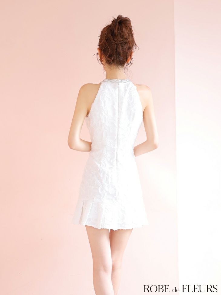 ROBE de FLEURS ローブドフルール フラワージャガードプリーツミニキャバドレス fm4302