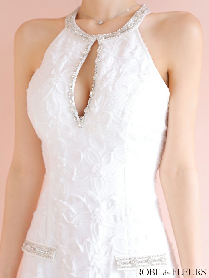 ROBE de FLEURS ローブドフルール フラワージャガードプリーツミニキャバドレス fm4302