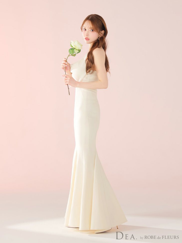 DEA. ディア バイ ローブドフルール シンプルドレープホルターマーメイドロングキャバドレス de3373