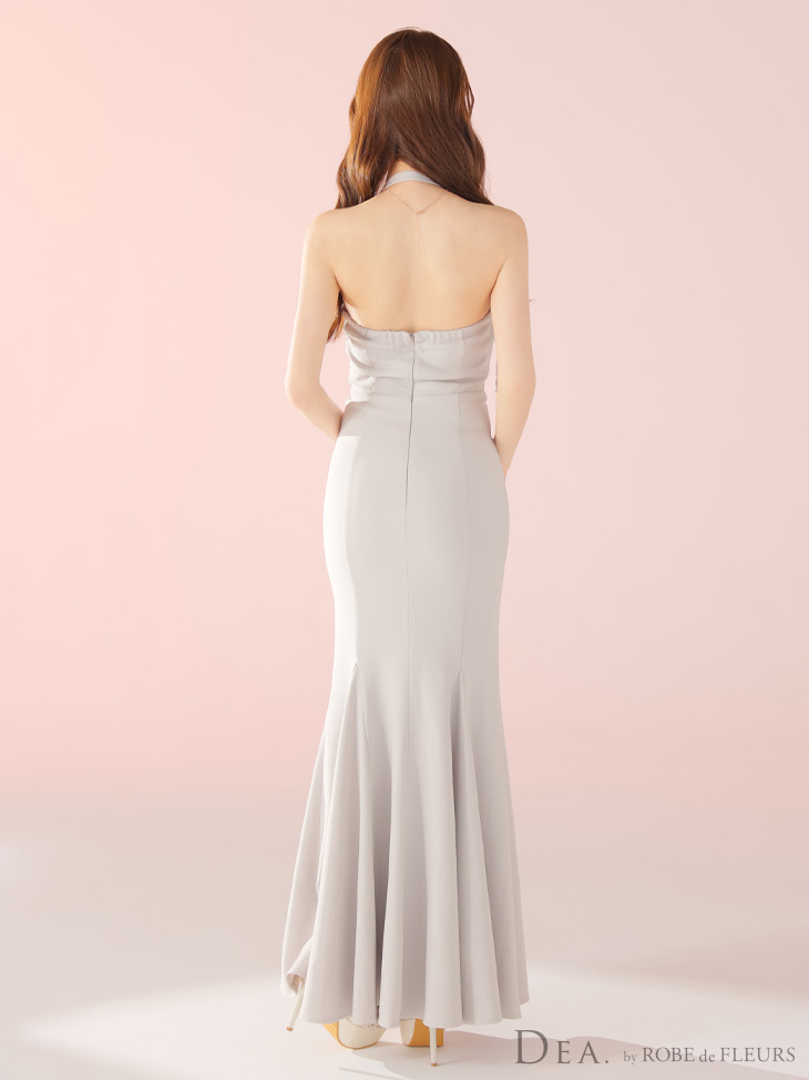 DEA. ディア バイ ローブドフルール シンプルドレープホルターマーメイドロングキャバドレス de3373