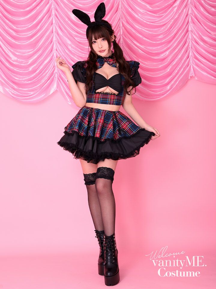 【4点セット】#erokawacheck Bunny. ネイビー vcsbn-23980-2c