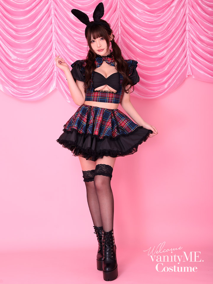 【4点セット】#erokawacheck Bunny. ネイビー vcsbn-23980-2c