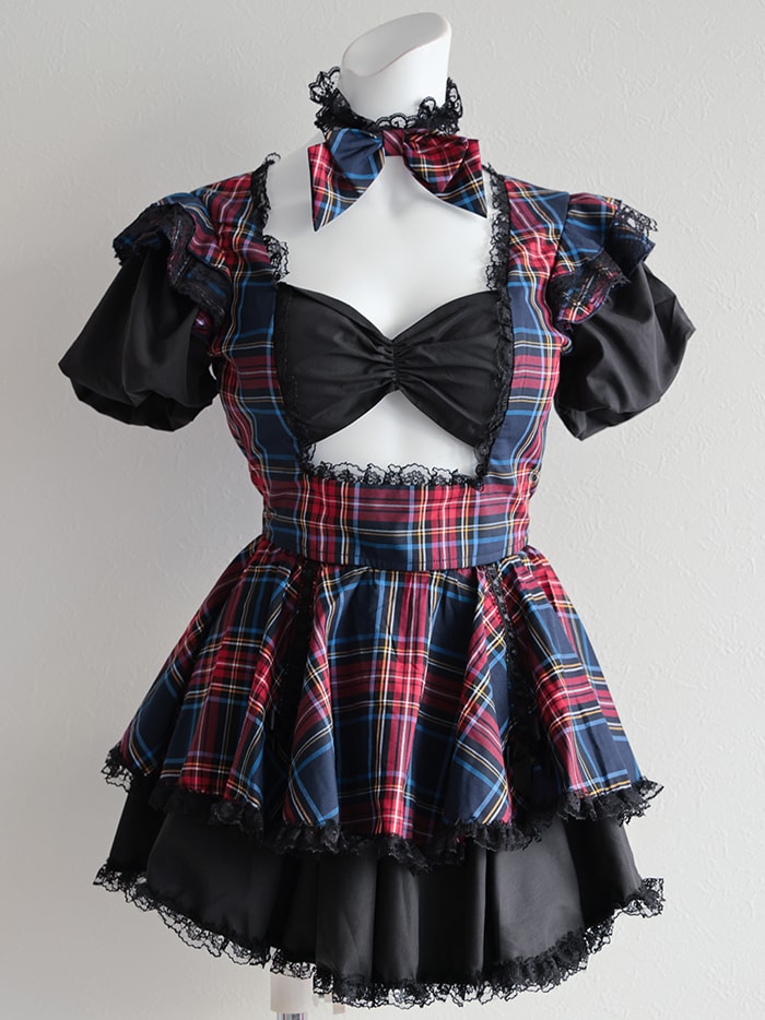 【4点セット】#erokawacheck Bunny. ネイビー vcsbn-23980-2c