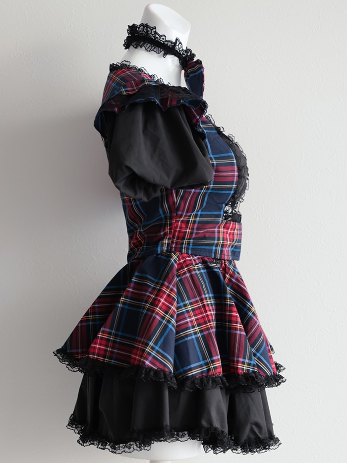 【4点セット】#erokawacheck Bunny. ネイビー vcsbn-23980-2c