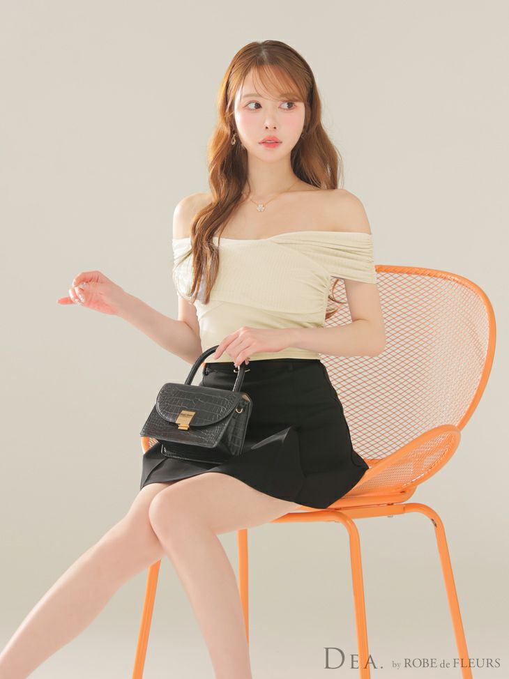 DEA. ディア バイ ローブドフルール オフショルチュールセットアップミニキャバドレス de3388-c