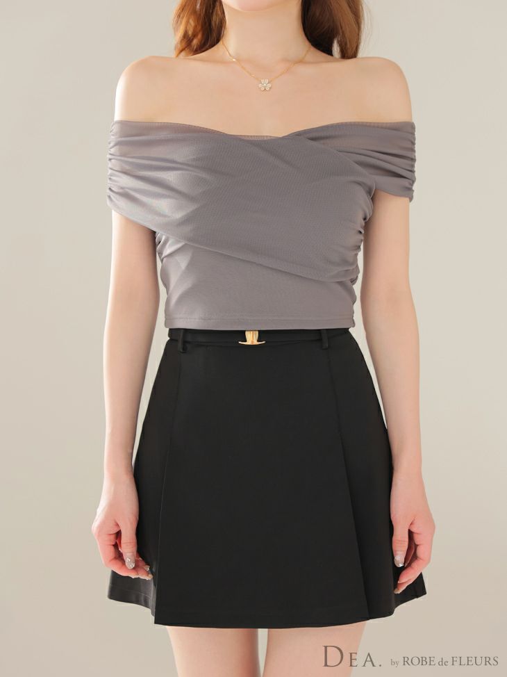 DEA. ディア バイ ローブドフルール オフショルチュールセットアップミニキャバドレス de3388-c