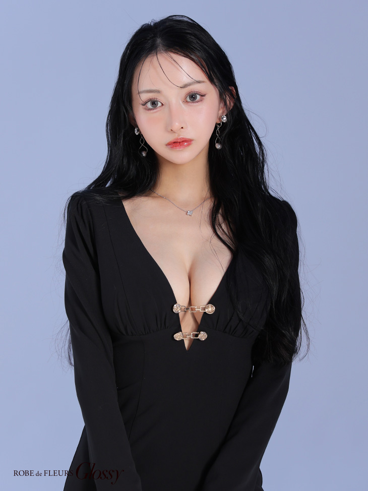 Glossy ローブドフルールグロッシー バストカットロングスリーブタイトミニキャバドレス gl3931-c