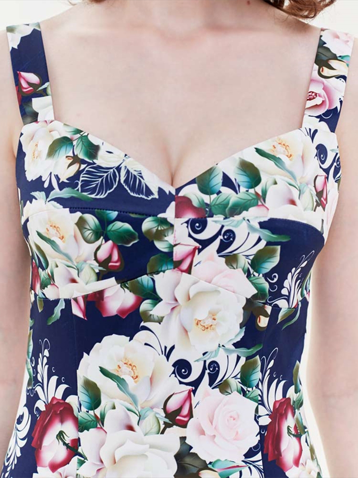 ERUKEI エルケイ プリント カラフル・フラワー・タイト・ミニドレス・ワンピース ek-e31202a