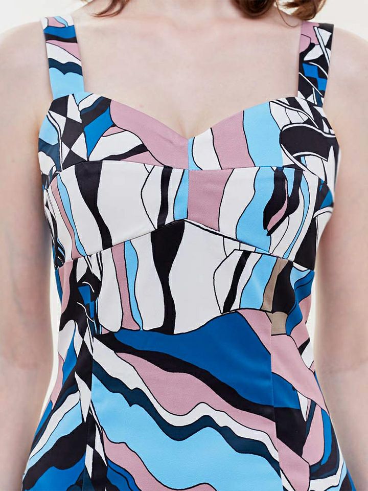 ERUKEI エルケイ タイト・ジオメトリック柄・プリント・ミニドレス・ワンピース ek-e31202