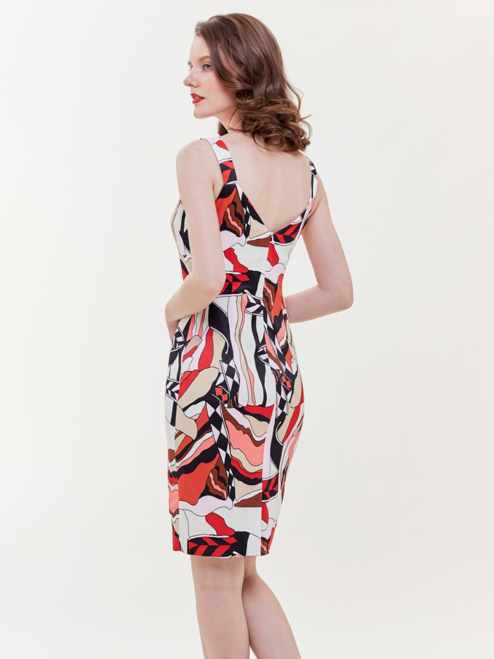 ERUKEI エルケイ タイト・ジオメトリック柄・プリント・ミニドレス・ワンピース ek-e31202