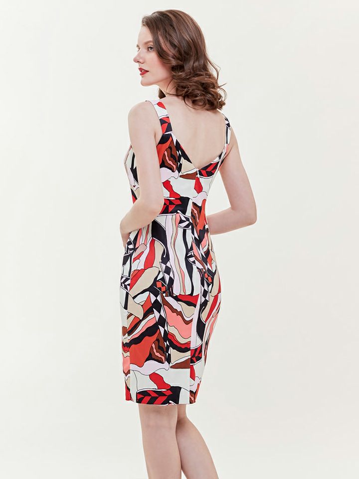 ERUKEI エルケイ タイト・ジオメトリック柄・プリント・ミニドレス・ワンピース ek-e31202