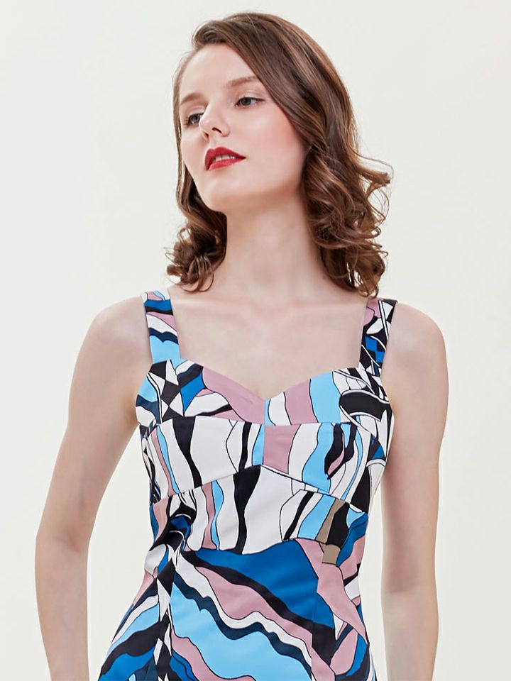 ERUKEI エルケイ タイト・ジオメトリック柄・プリント・ミニドレス・ワンピース ek-e31202