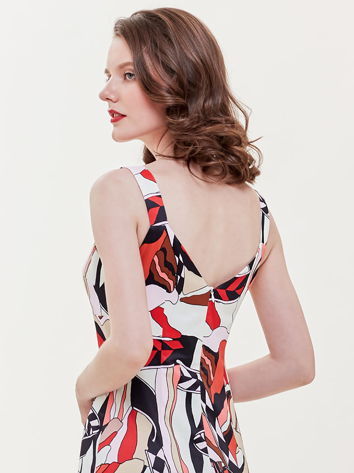 ERUKEI エルケイ タイト・ジオメトリック柄・プリント・ミニドレス・ワンピース ek-e31202