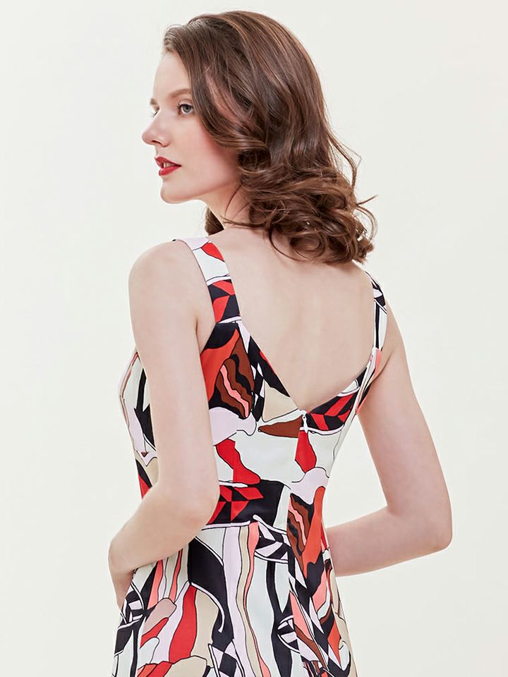 ERUKEI エルケイ タイト・ジオメトリック柄・プリント・ミニドレス・ワンピース ek-e31202