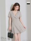 DEA. ディア バイ ローブドフルール 襟付きダブルボタンプリーツ半袖ミニキャバドレス de4207-c
