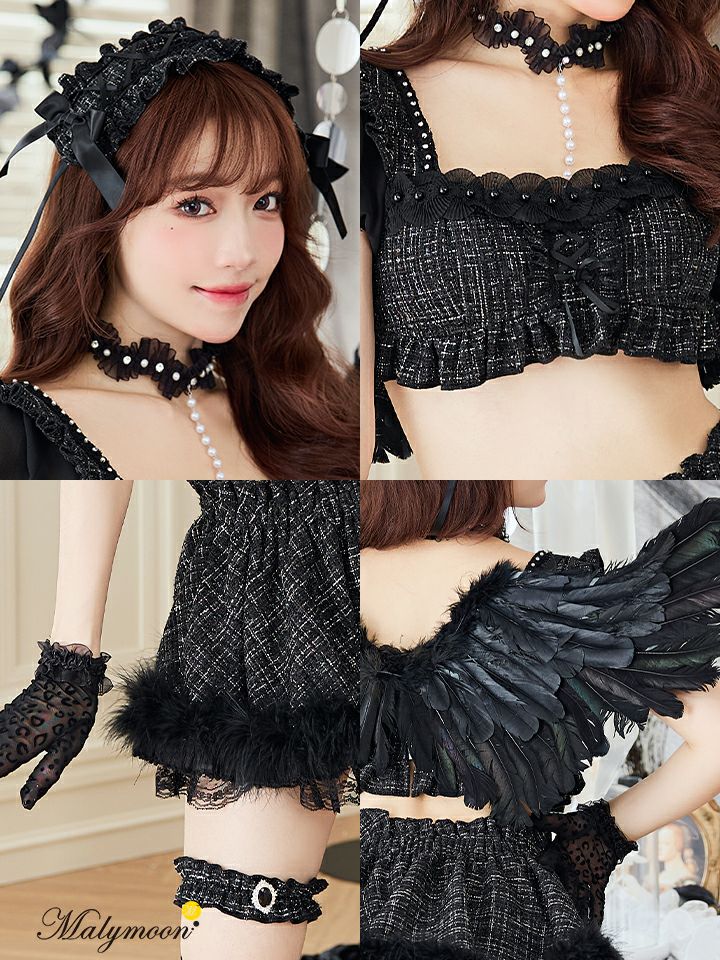 【7点セット】Malymoon マリームーン エレガンスツイードブラックエンジェル ml9999-1